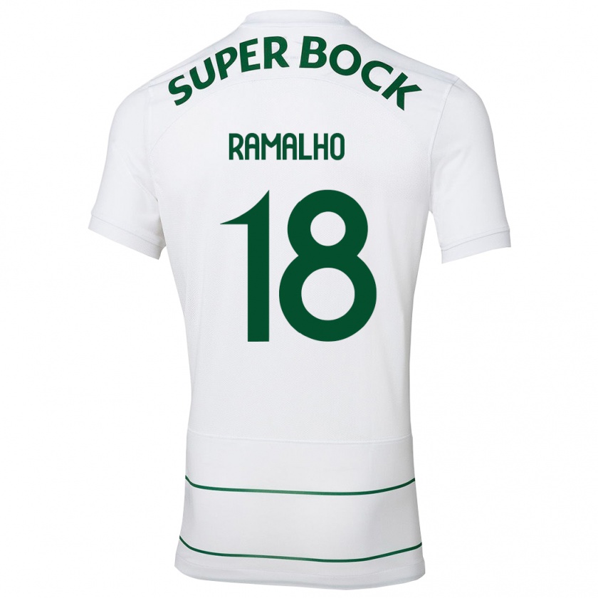 Kandiny Hombre Camiseta Inês Filipa Ramalho Gonçalves #18 Blanco 2ª Equipación 2023/24 La Camisa