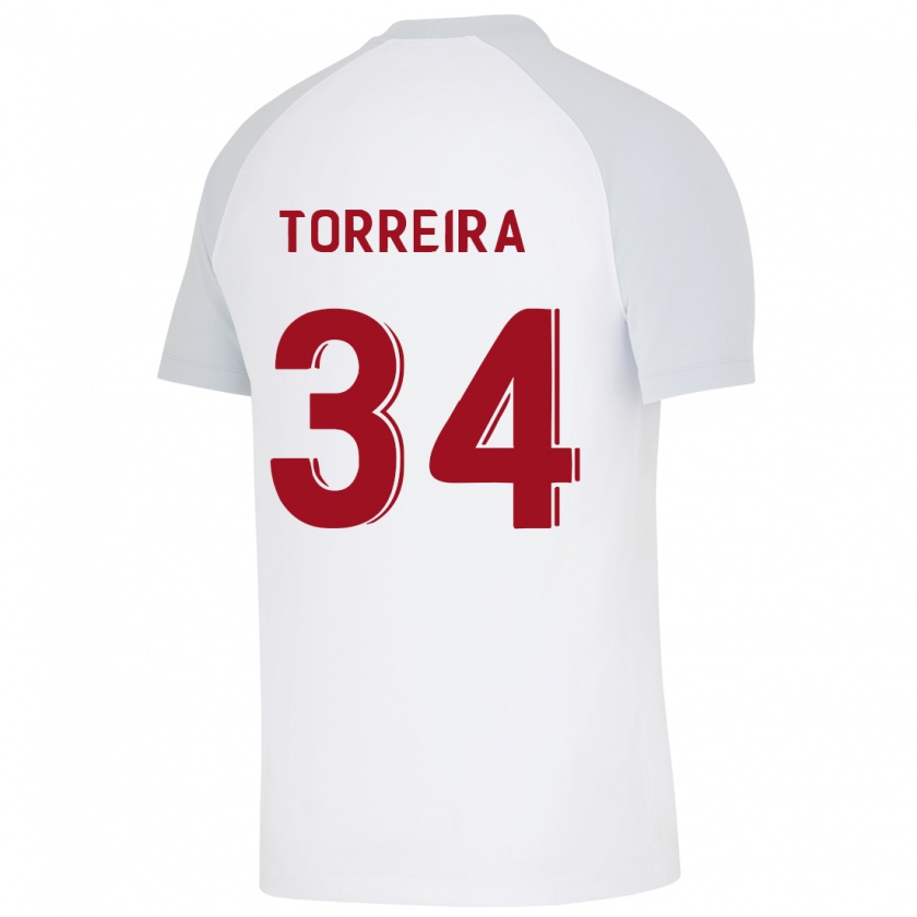 Kandiny Uomo Maglia Lucas Torreira #34 Bianco Kit Gara Away 2023/24 Maglietta