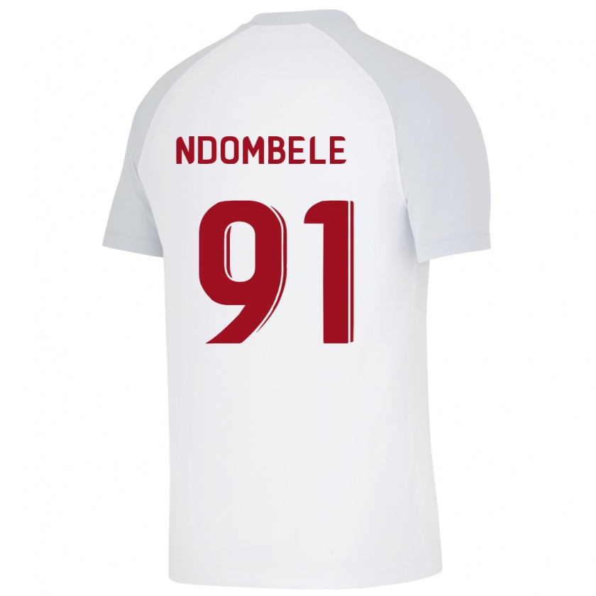 Kandiny Hombre Camiseta Tanguy Ndombélé #91 Blanco 2ª Equipación 2023/24 La Camisa