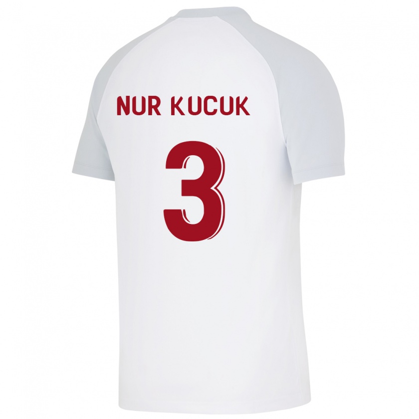 Kandiny Uomo Maglia Rabia Nur Küçük #3 Bianco Kit Gara Away 2023/24 Maglietta