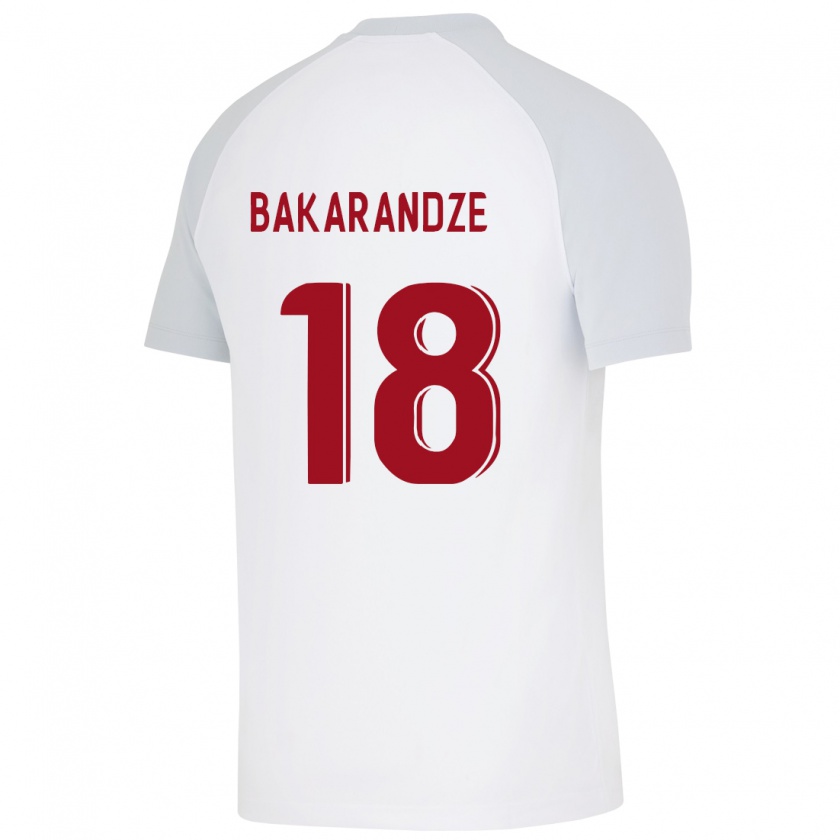 Kandiny Hombre Camiseta Kristina Bakarandze #18 Blanco 2ª Equipación 2023/24 La Camisa