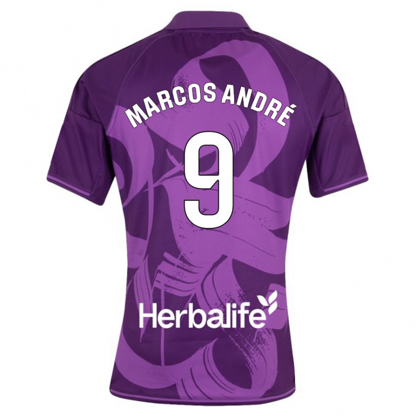 Kandiny Uomo Maglia Marcos André #9 Viola Kit Gara Away 2023/24 Maglietta