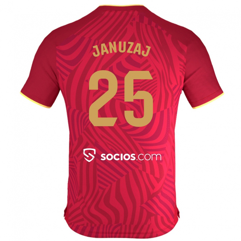 Kandiny Uomo Maglia Adnan Januzaj #25 Rosso Kit Gara Away 2023/24 Maglietta