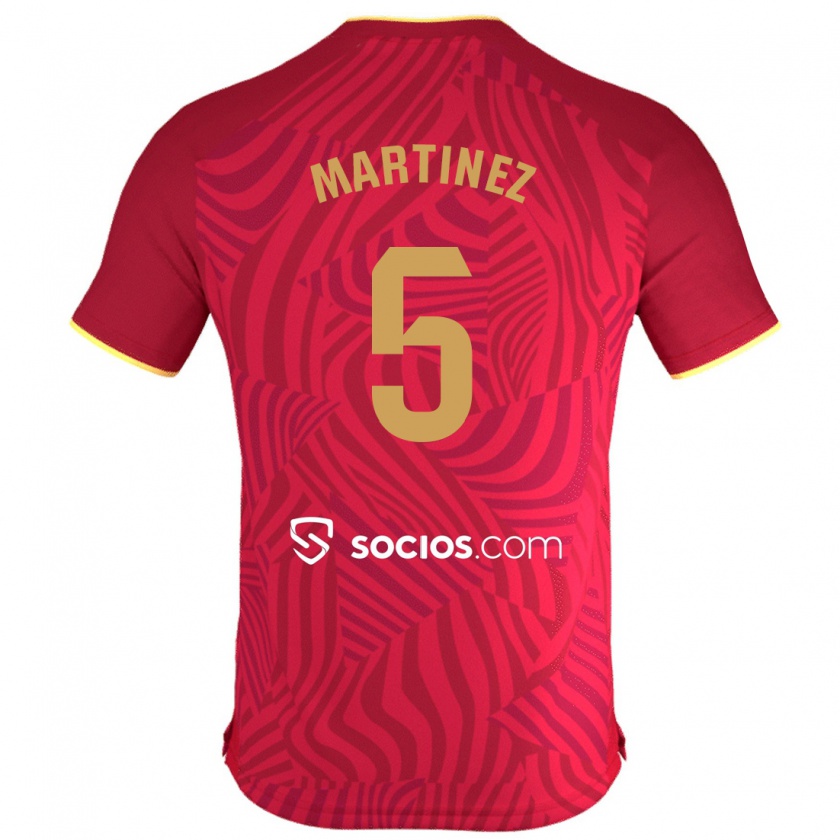 Kandiny Uomo Maglia Sergio Martínez #5 Rosso Kit Gara Away 2023/24 Maglietta