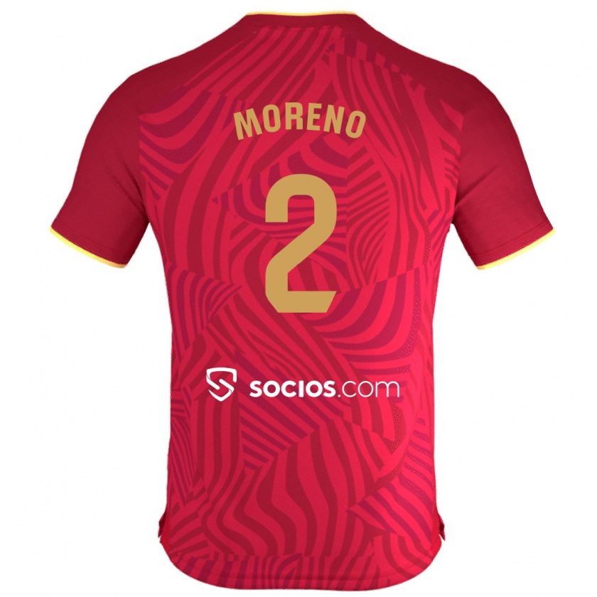 Kandiny Herren Jorge Moreno #2 Rot Auswärtstrikot Trikot 2023/24 T-Shirt Österreich