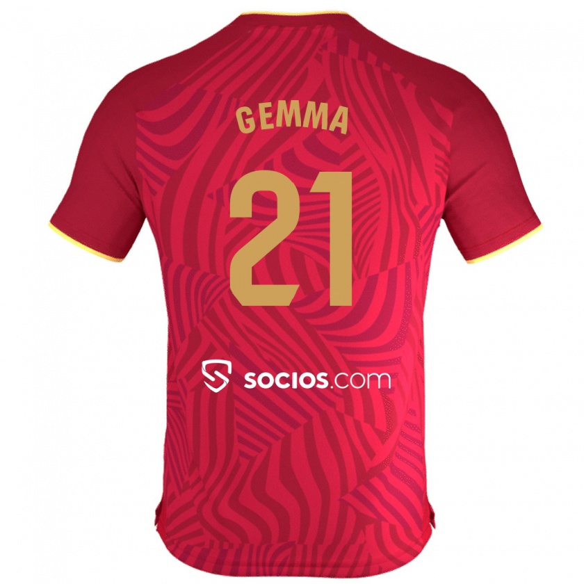 Kandiny Hombre Camiseta Gemma Gili Giner #21 Rojo 2ª Equipación 2023/24 La Camisa México