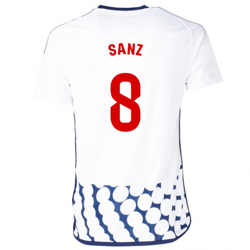 Kandiny Uomo Maglia Álvaro Sanz #8 Bianco Kit Gara Away 2023/24 Maglietta