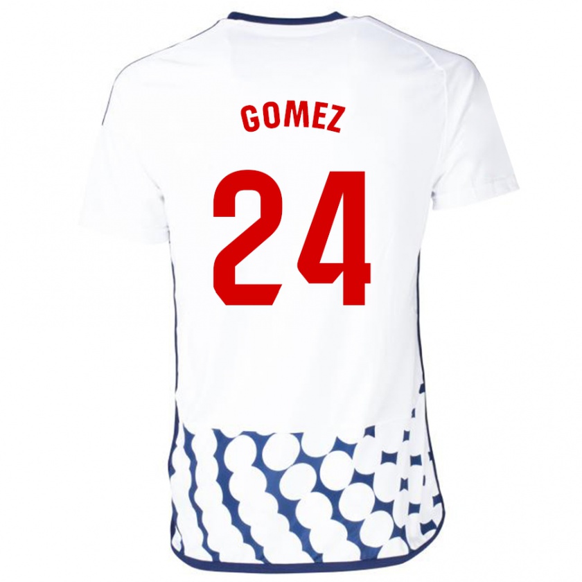 Kandiny Uomo Maglia Jonathan Gómez #24 Bianco Kit Gara Away 2023/24 Maglietta