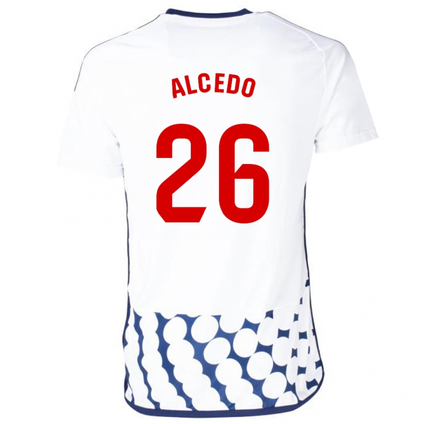 Kandiny Hombre Camiseta Juan María Alcedo #26 Blanco 2ª Equipación 2023/24 La Camisa