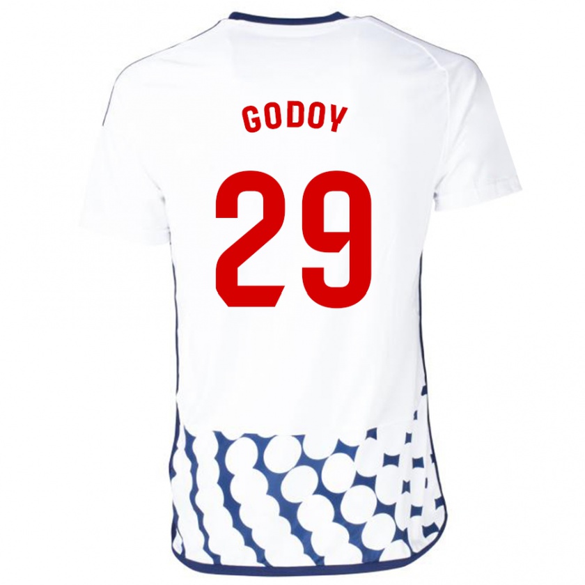 Kandiny Uomo Maglia Alan Godoy #29 Bianco Kit Gara Away 2023/24 Maglietta