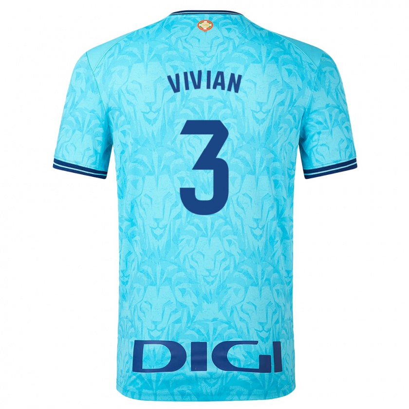 Kandiny Uomo Maglia Dani Vivian #3 Cielo Blu Kit Gara Away 2023/24 Maglietta