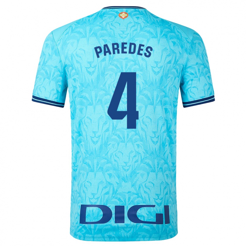 Kandiny Heren Aitor Paredes #4 Hemelsblauw Uitshirt Uittenue 2023/24 T-Shirt België