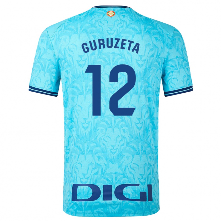 Kandiny Uomo Maglia Gorka Guruzeta #12 Cielo Blu Kit Gara Away 2023/24 Maglietta