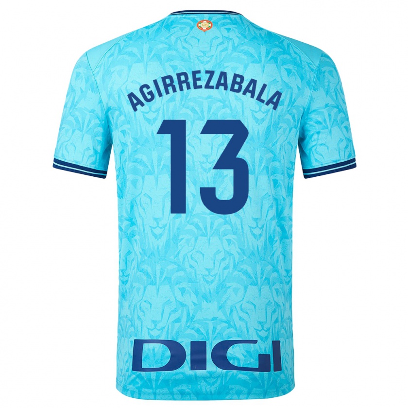 Kandiny Uomo Maglia Julen Agirrezabala #13 Cielo Blu Kit Gara Away 2023/24 Maglietta