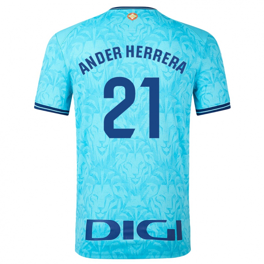 Kandiny Uomo Maglia Ander Herrera #21 Cielo Blu Kit Gara Away 2023/24 Maglietta