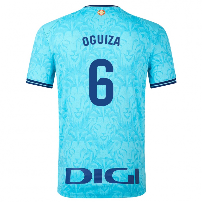 Kandiny Uomo Maglia Irene Oguiza Martínez #6 Cielo Blu Kit Gara Away 2023/24 Maglietta