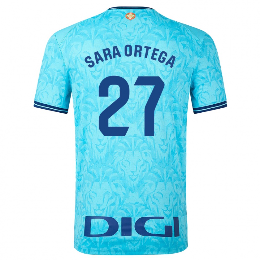 Kandiny Uomo Maglia Sara Ortega Ruiz #27 Cielo Blu Kit Gara Away 2023/24 Maglietta