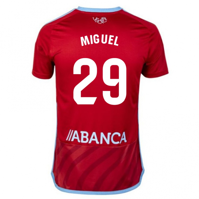 Kandiny Uomo Maglia Miguel Rodríguez #29 Rosso Kit Gara Away 2023/24 Maglietta