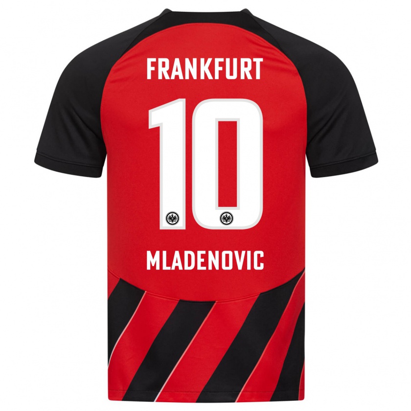 Kandiny Donna Maglia Marko Mladenovic #10 Rosso Nero Kit Gara Home 2023/24 Maglietta