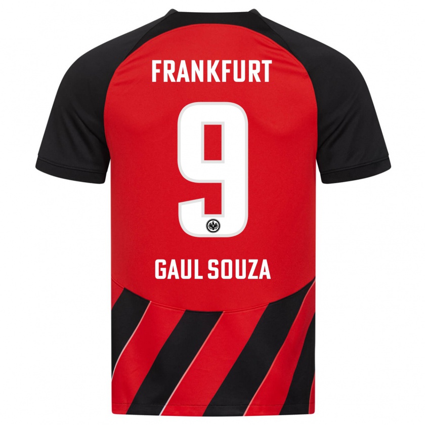 Kandiny Damen Alessandro Gaul Souza #9 Rot Schwarz Heimtrikot Trikot 2023/24 T-Shirt Österreich