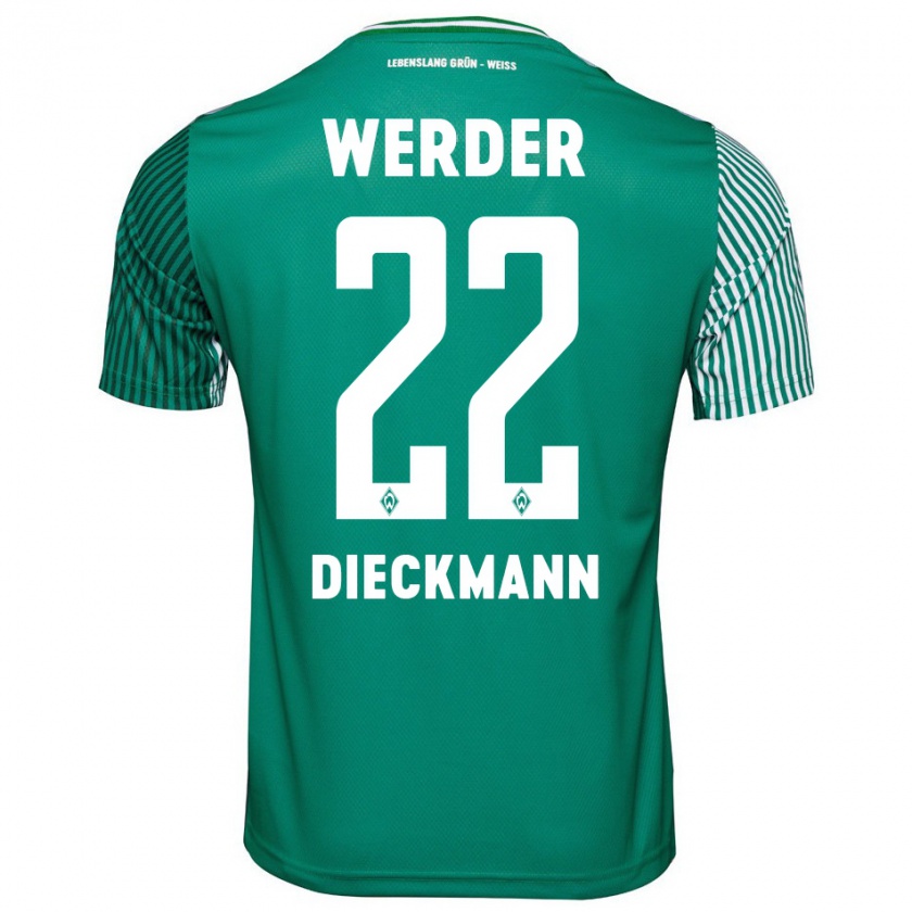 Kandiny Damen Rieke Dieckmann #22 Grün Heimtrikot Trikot 2023/24 T-Shirt Österreich