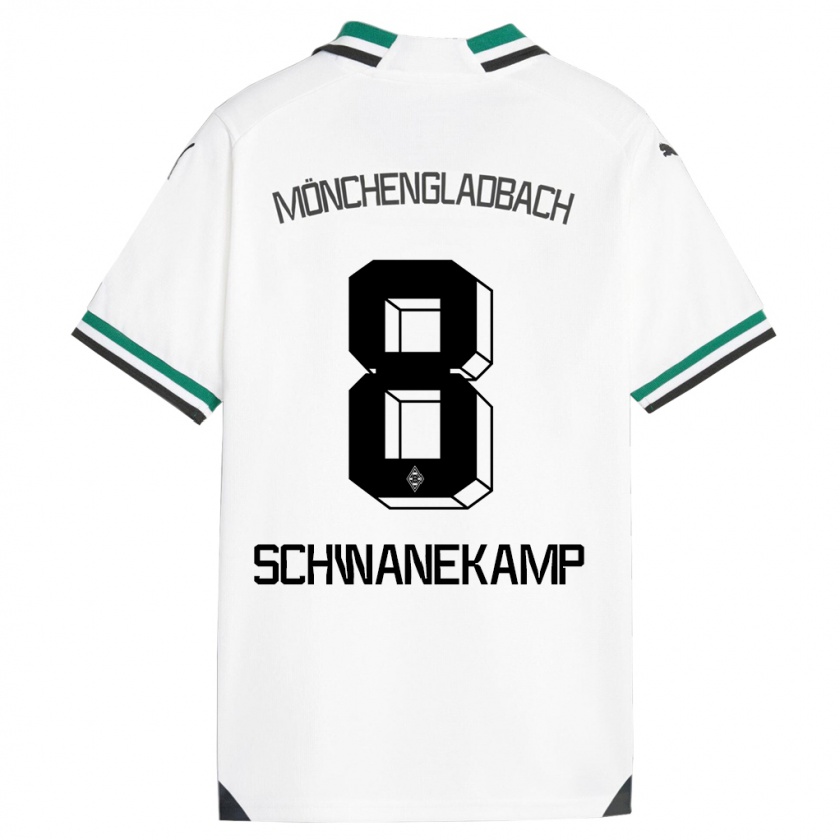 Kandiny Donna Maglia Jana Schwanekamp #8 Bianco Verde Kit Gara Home 2023/24 Maglietta