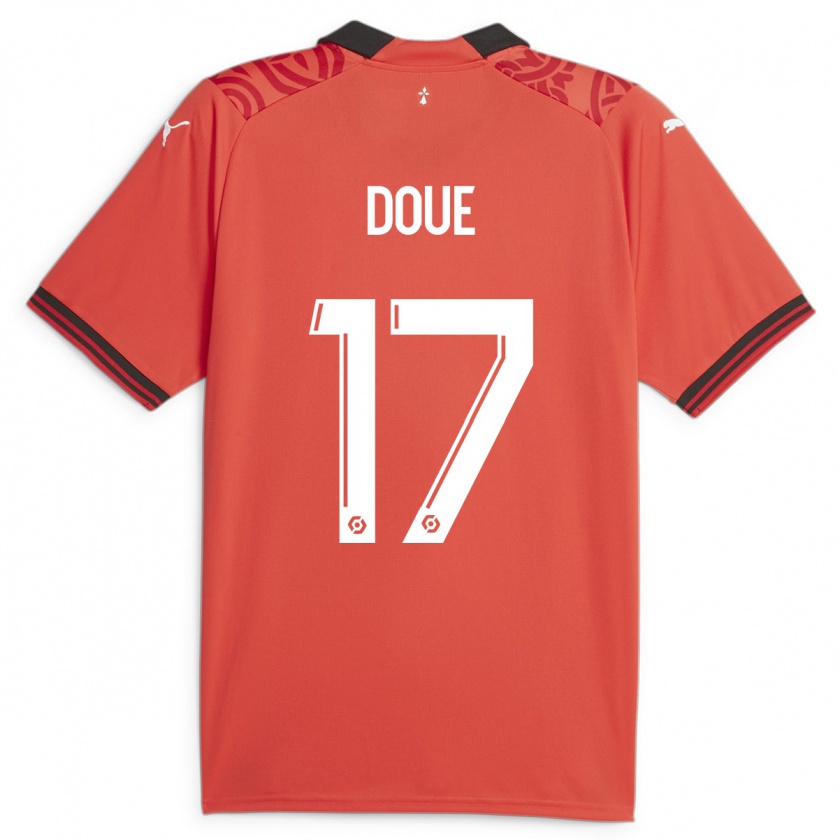 Kandiny Dames Guéla Doué #17 Rood Thuisshirt Thuistenue 2023/24 T-Shirt België