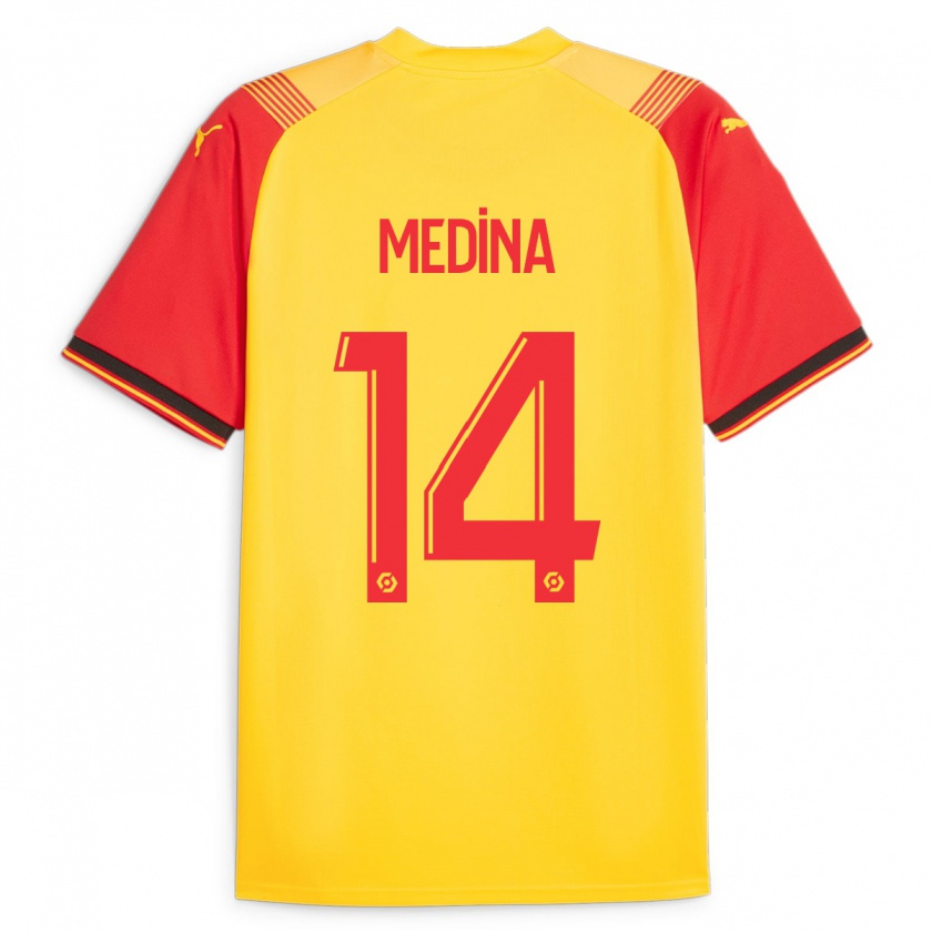 Kandiny Dames Facundo Medina #14 Geel Thuisshirt Thuistenue 2023/24 T-Shirt België