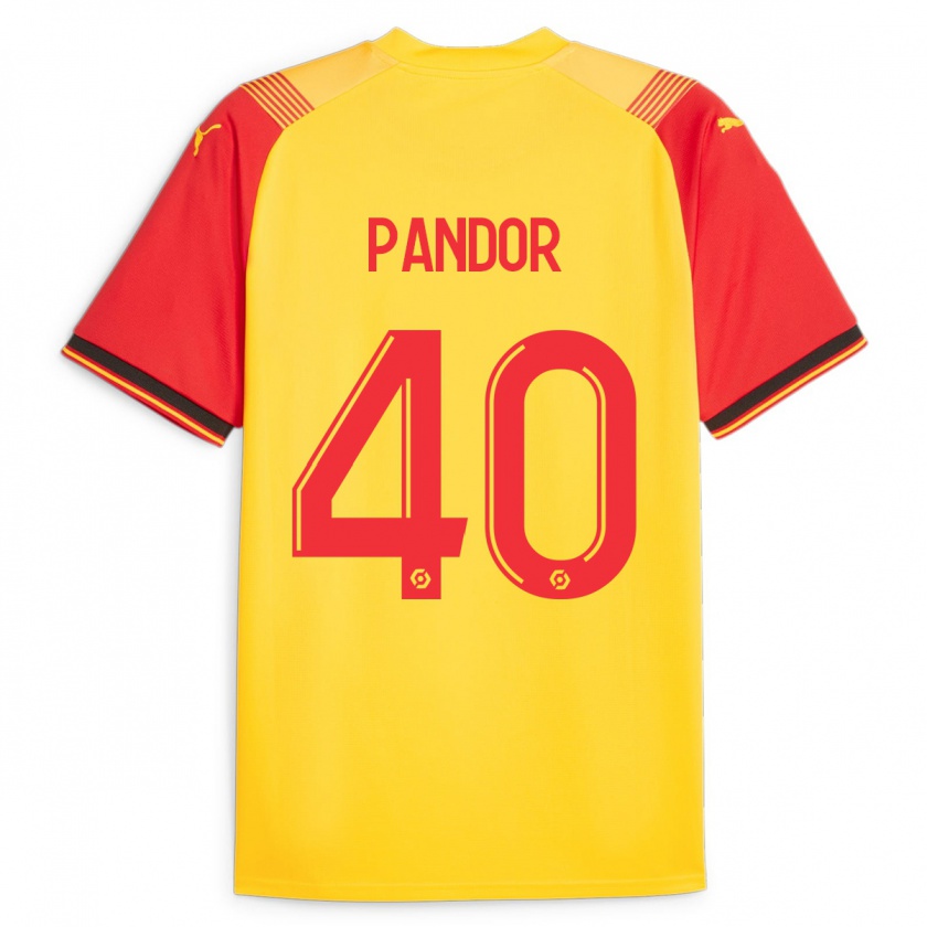 Kandiny Dames Yannick Pandor #40 Geel Thuisshirt Thuistenue 2023/24 T-Shirt België