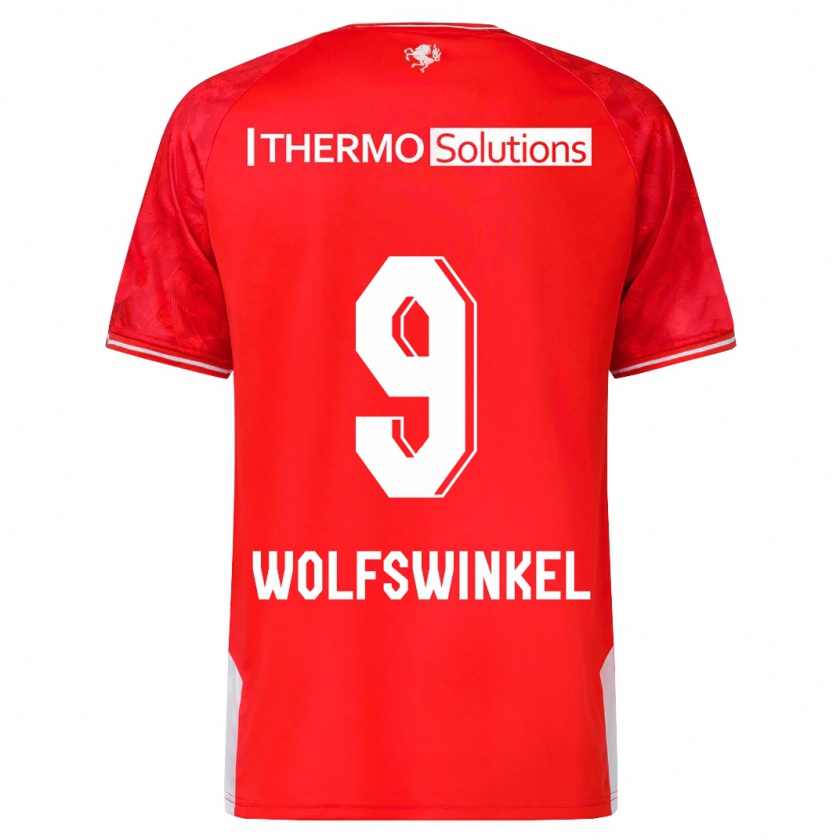 Kandiny Mujer Camiseta Ricky Van Wolfswinkel #9 Rojo 1ª Equipación 2023/24 La Camisa