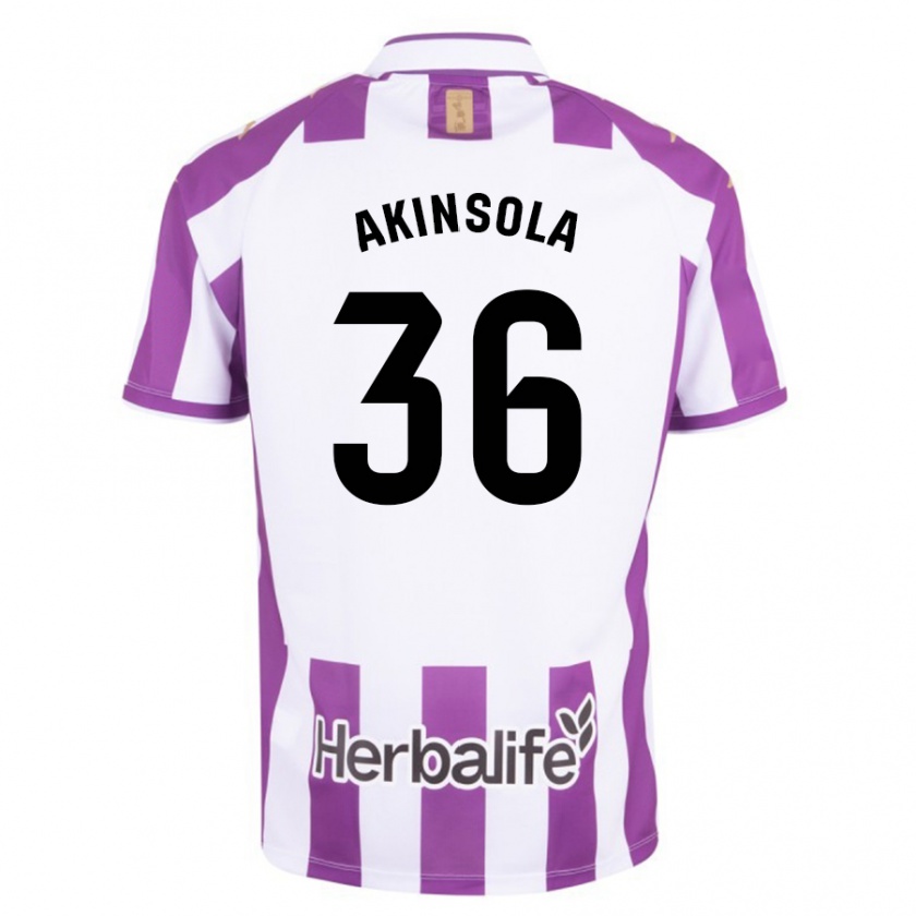 Kandiny Dames Tunde Akinsola #36 Paars Thuisshirt Thuistenue 2023/24 T-Shirt België