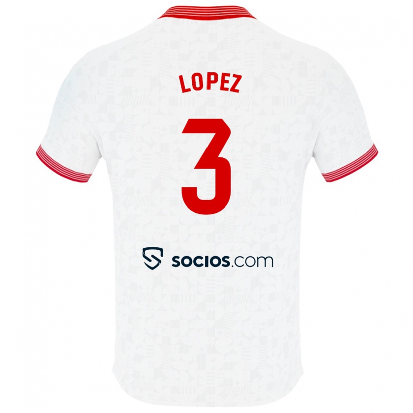 Kandiny Donna Maglia David López #3 Bianco Kit Gara Home 2023/24 Maglietta