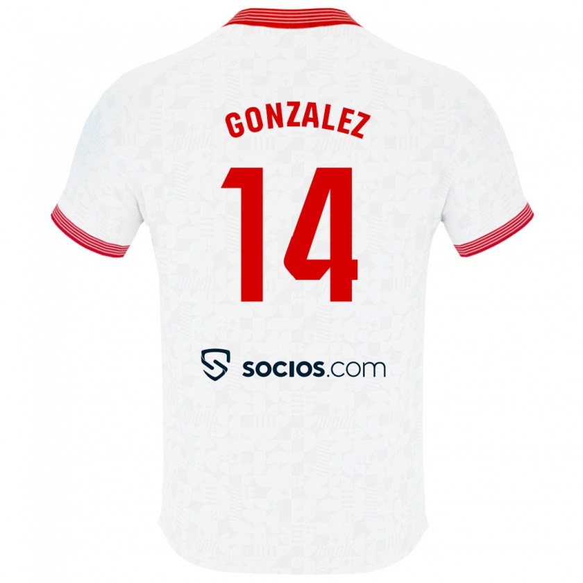 Kandiny Donna Maglia Alberto González #14 Bianco Kit Gara Home 2023/24 Maglietta