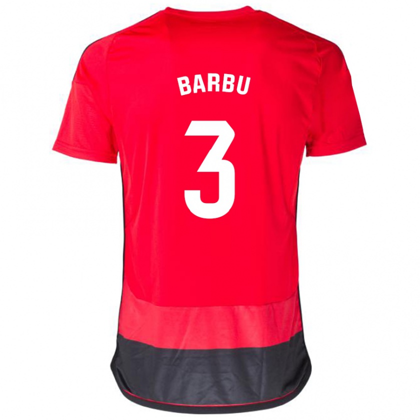 Kandiny Mujer Camiseta Álex Barbu #3 Negro Rojo 1ª Equipación 2023/24 La Camisa