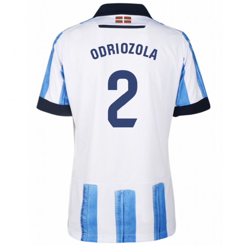 Kandiny Donna Maglia Álvaro Odriozola #2 Blu Bianco Kit Gara Home 2023/24 Maglietta