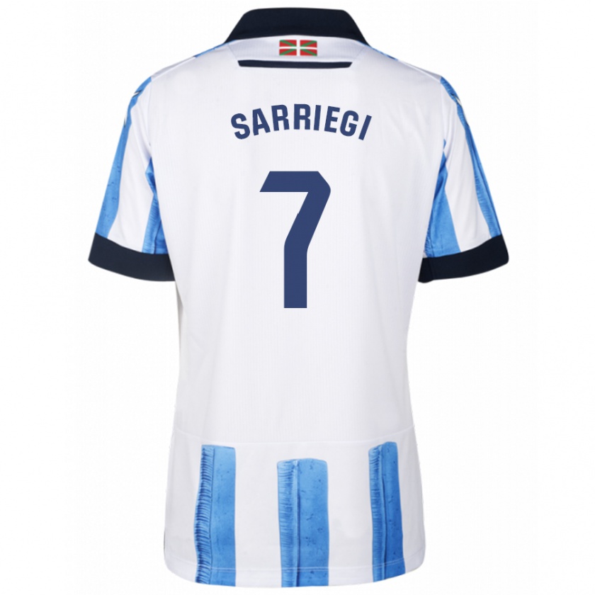 Kandiny Donna Maglia Amaiur Sarriegi Isasa #7 Blu Bianco Kit Gara Home 2023/24 Maglietta