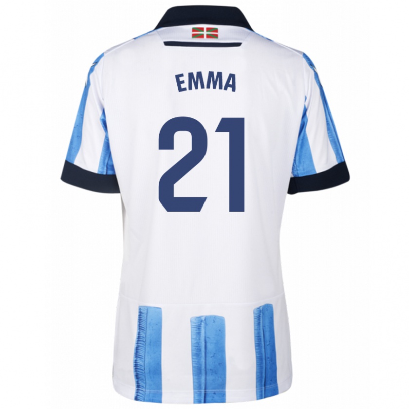 Kandiny Dames Emma Ramirez Gorgoso #21 Blauw Wit Thuisshirt Thuistenue 2023/24 T-Shirt België