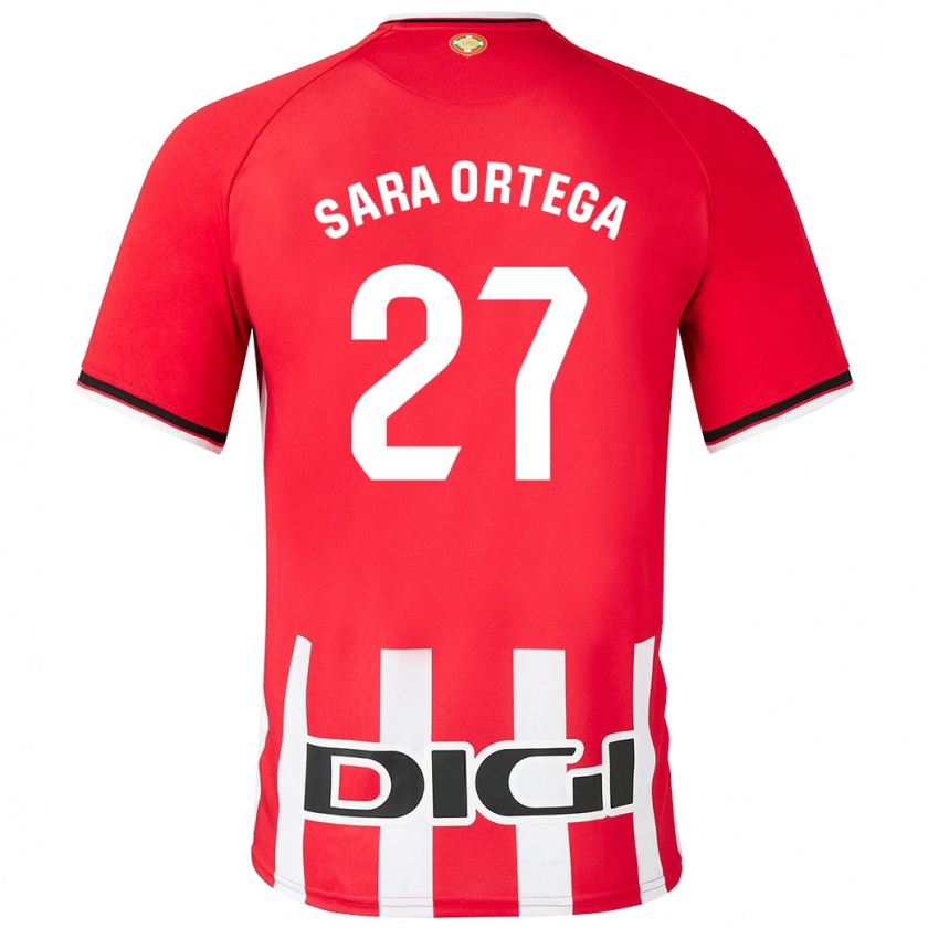 Kandiny Dames Sara Ortega Ruiz #27 Rood Thuisshirt Thuistenue 2023/24 T-Shirt België