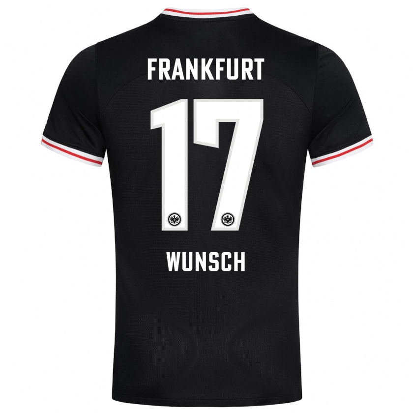 Kandiny Donna Maglia Paul Wünsch #17 Nero Kit Gara Away 2023/24 Maglietta