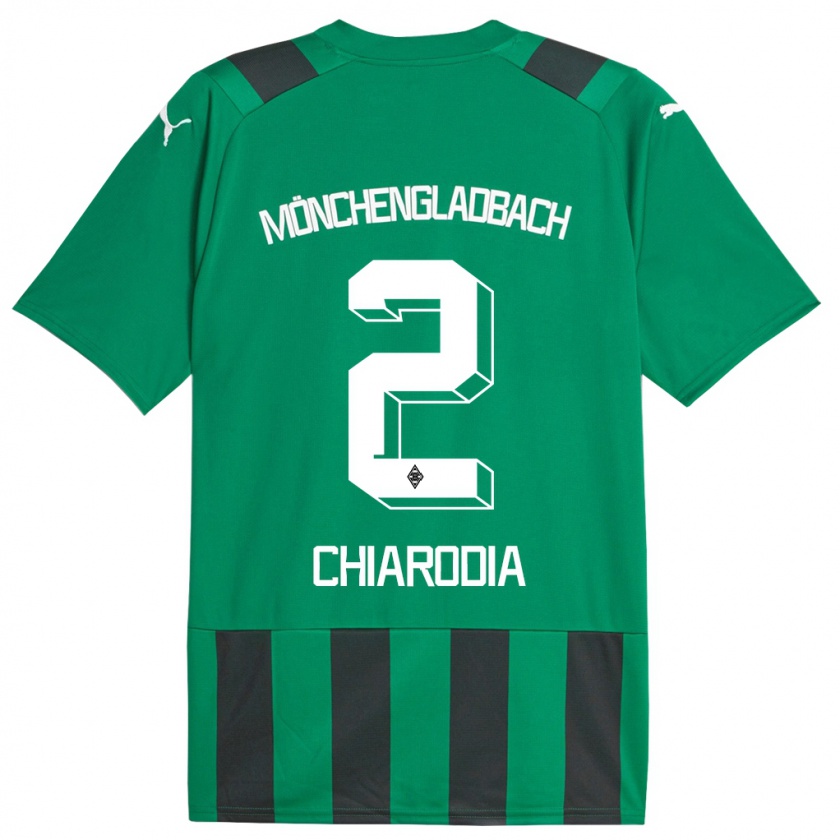 Kandiny Dames Fabio Chiarodia #2 Zwart Groen Uitshirt Uittenue 2023/24 T-Shirt België