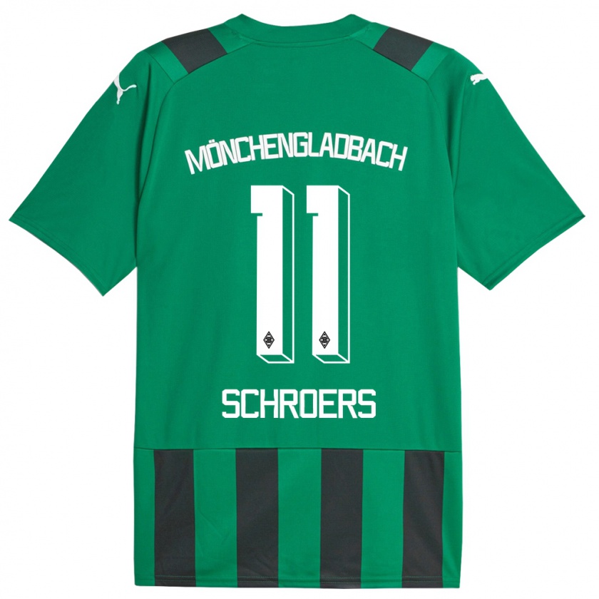 Kandiny Dames Mika Schroers #11 Zwart Groen Uitshirt Uittenue 2023/24 T-Shirt België