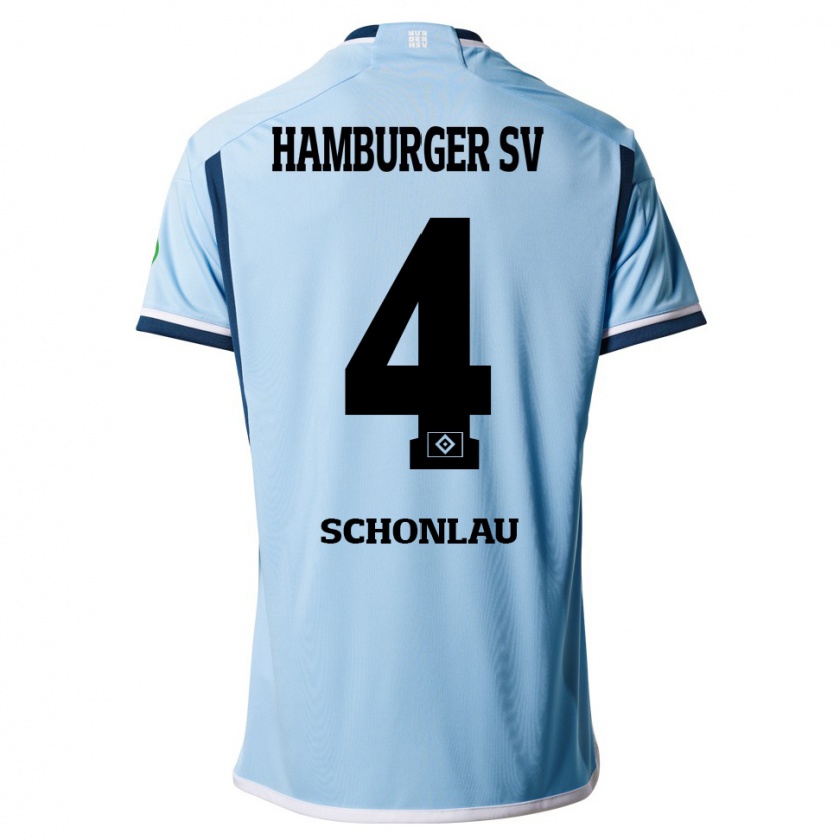 Kandiny Dames Sebastian Schonlau #4 Blauw Uitshirt Uittenue 2023/24 T-Shirt België