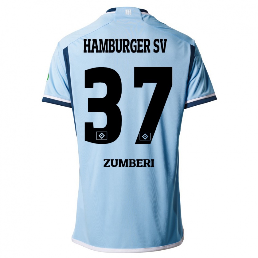 Kandiny Donna Maglia Valon Zumberi #37 Blu Kit Gara Away 2023/24 Maglietta