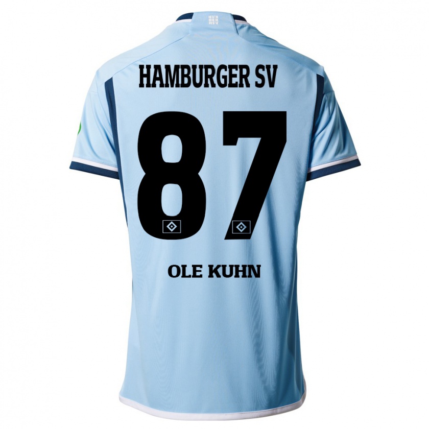 Kandiny Damen Niklas Ole Kühn #87 Blau Auswärtstrikot Trikot 2023/24 T-Shirt Österreich