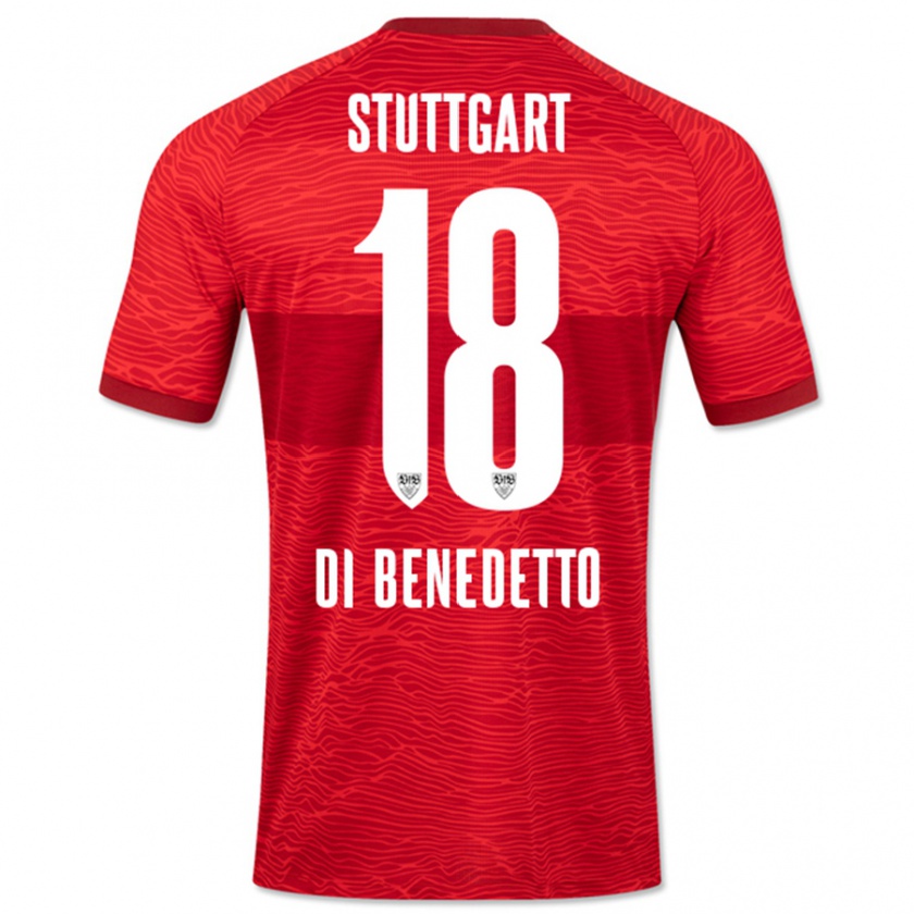 Kandiny Mujer Camiseta Samuele Di Benedetto #18 Rojo 2ª Equipación 2023/24 La Camisa