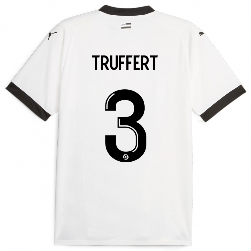 Kandiny Donna Maglia Adrien Truffert #3 Bianco Kit Gara Away 2023/24 Maglietta