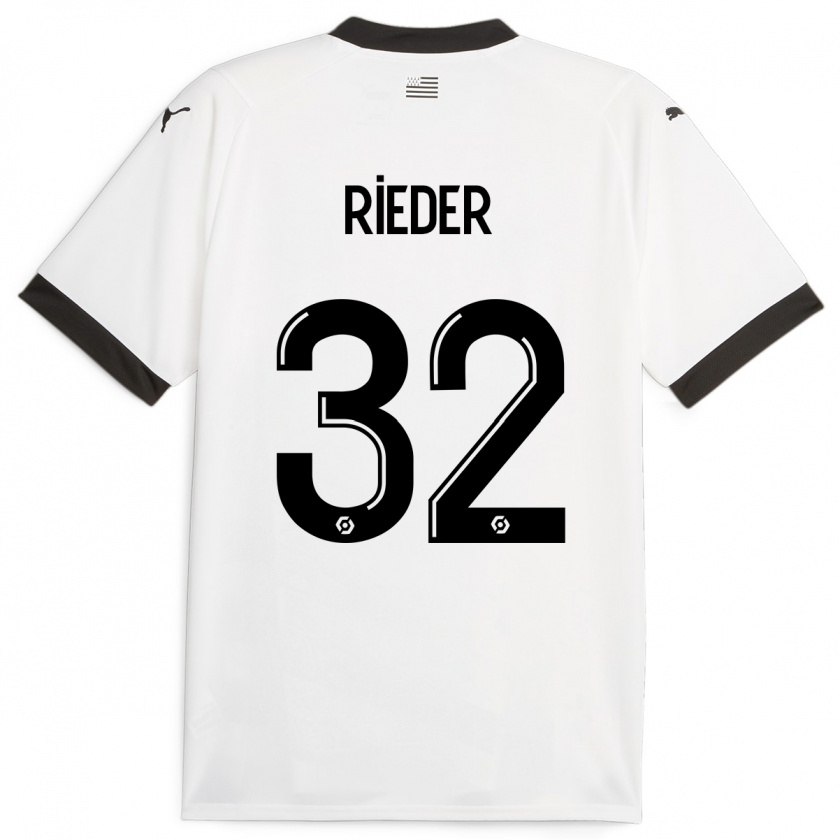 Kandiny Dames Fabian Rieder #32 Wit Uitshirt Uittenue 2023/24 T-Shirt België