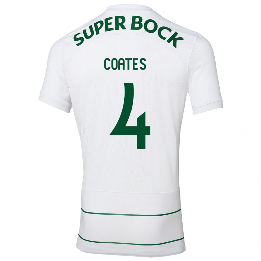 Kandiny Donna Maglia Sebastián Coates #4 Bianco Kit Gara Away 2023/24 Maglietta