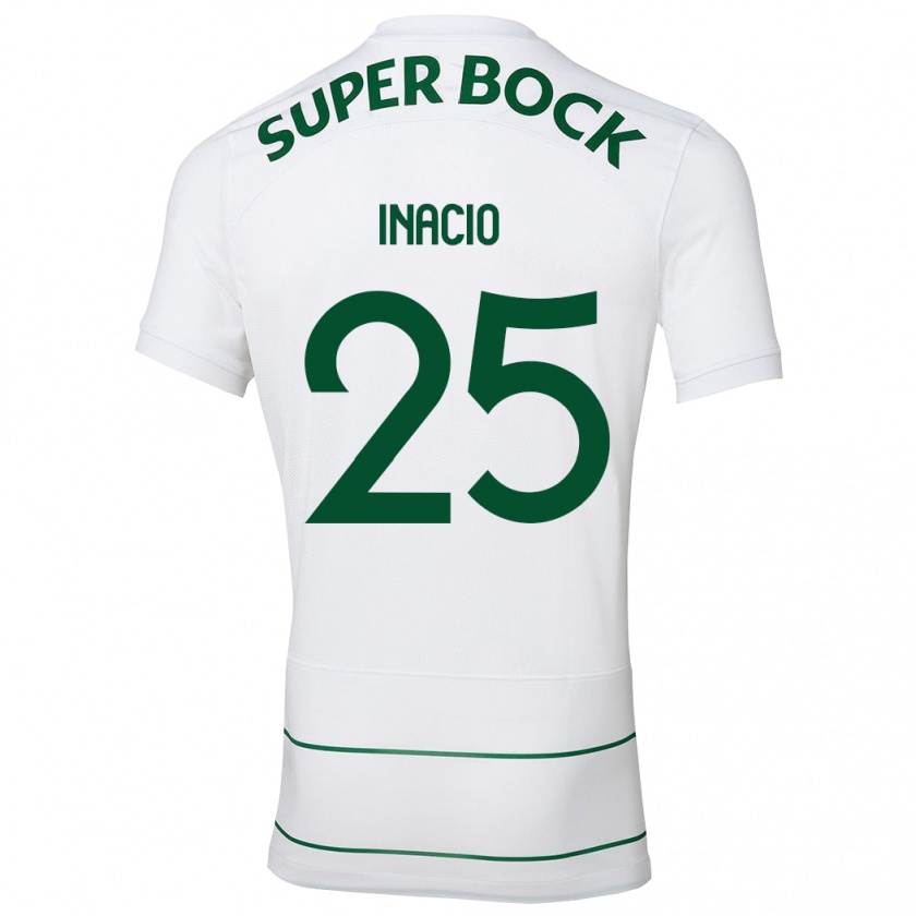 Kandiny Donna Maglia Gonçalo Inácio #25 Bianco Kit Gara Away 2023/24 Maglietta