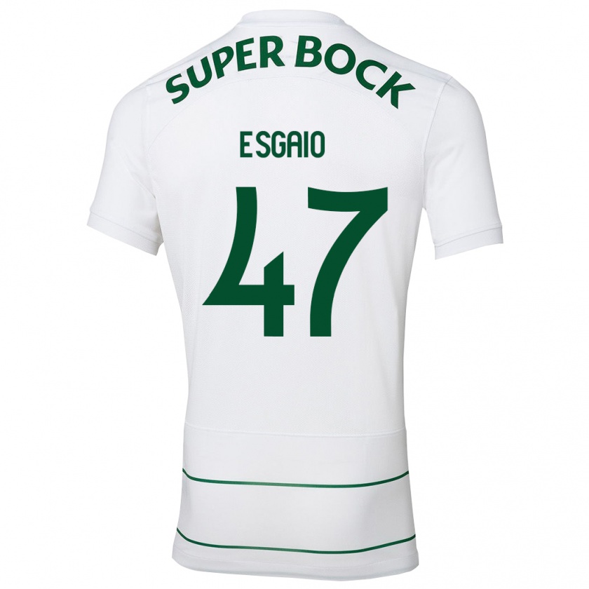 Kandiny Mujer Camiseta Ricardo Esgaio #47 Blanco 2ª Equipación 2023/24 La Camisa